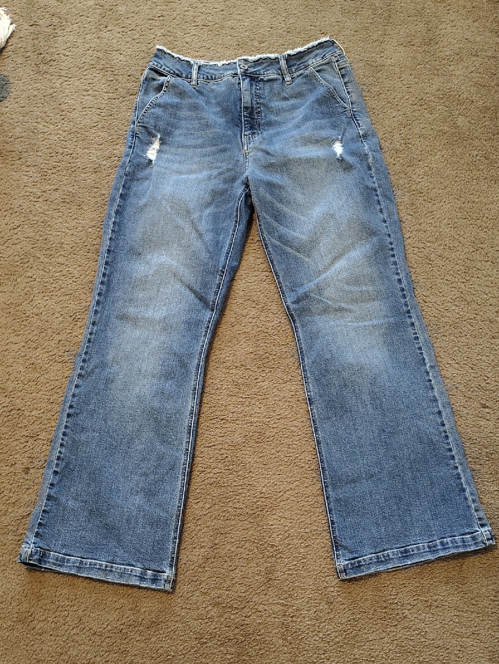 KanCan Faded Blue Frayed Waist Jeans